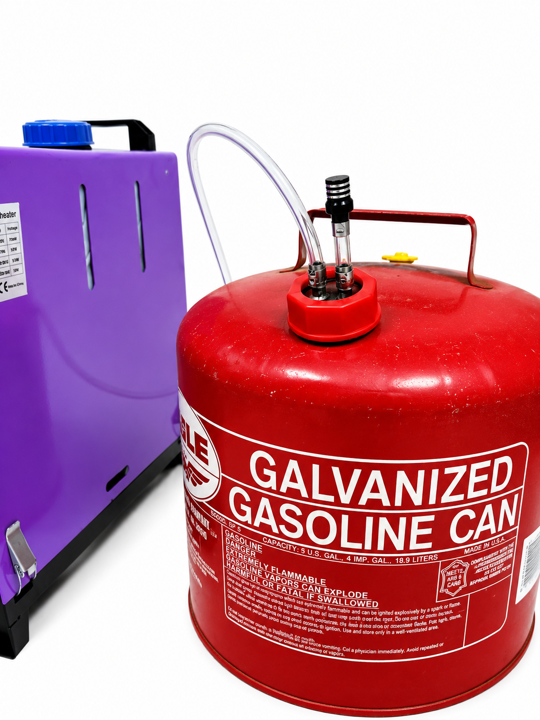 Metal Round Gas Can Extended Runtime Kit Diesel Heater - Standard Kit
